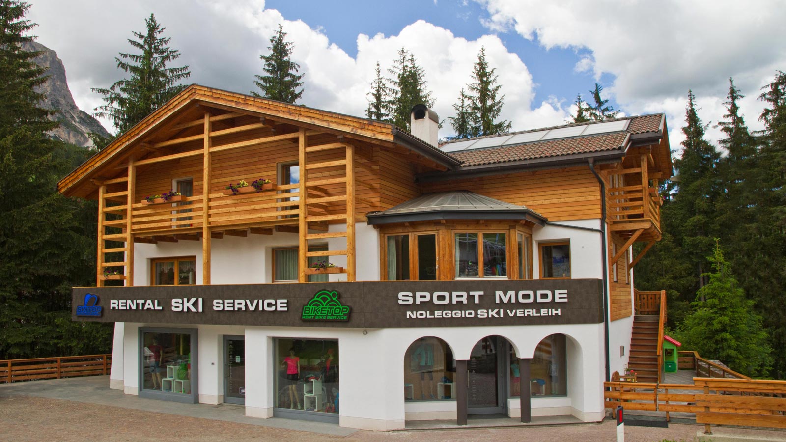 The front of the bike rental shop in Badia